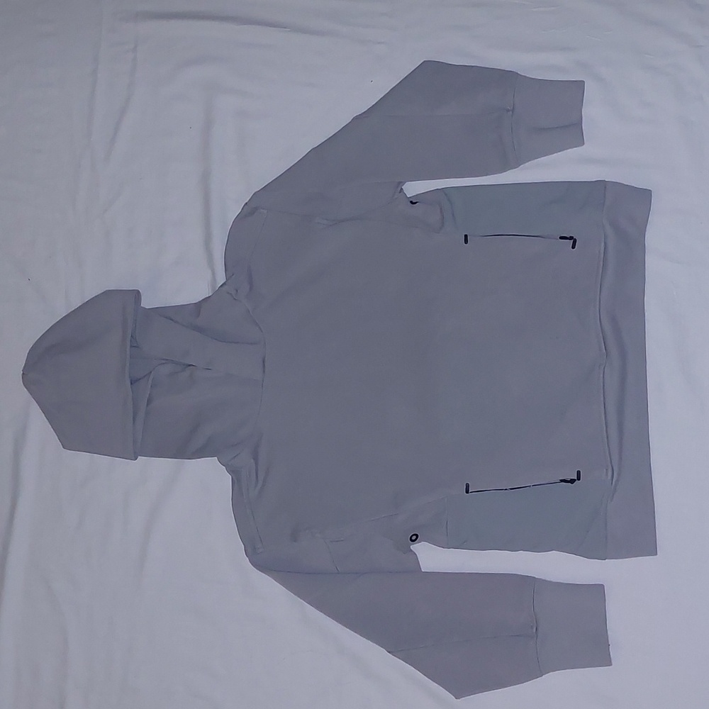 Zara boys cotton gray hoodie with hood pockets with black fastener 7 years